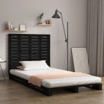 vidaXL Tăblie de pat pentru perete, negru 106x3x91,5 cm lemn masiv pin vidaXL Tăblie de pat pentru perete, negru 106x3x91,5 cm lemn masiv pin