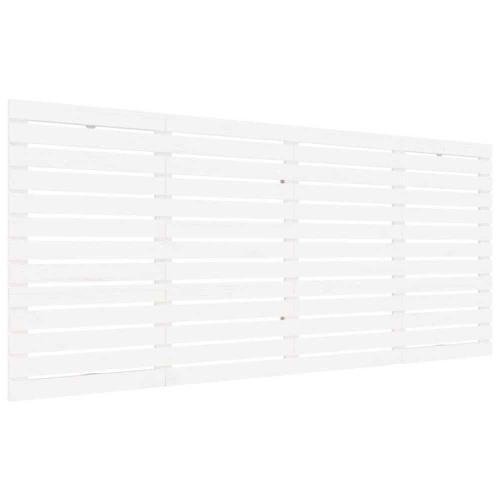 vidaXL Tăblie de pat pentru perete, alb, 206x3x91,5 cm, lemn masiv pin