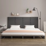 vidaXL Tăblie de pat pentru perete, gri, 206x3x91,5 cm, lemn masiv pin