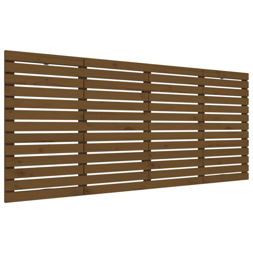 vidaXL Tăblie de pat pentru perete, maro miere, 206x3x91,5 cm lemn pin