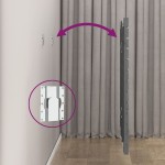 vidaXL Tăblie de pat pentru perete, gri, 96x3x91,5 cm, lemn masiv pin