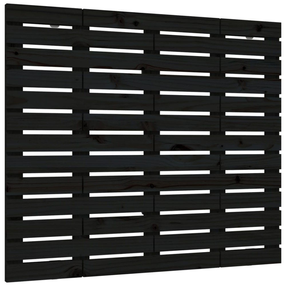 vidaXL Tăblie de pat pentru perete, negru 126x3x91,5 cm lemn masiv pin
