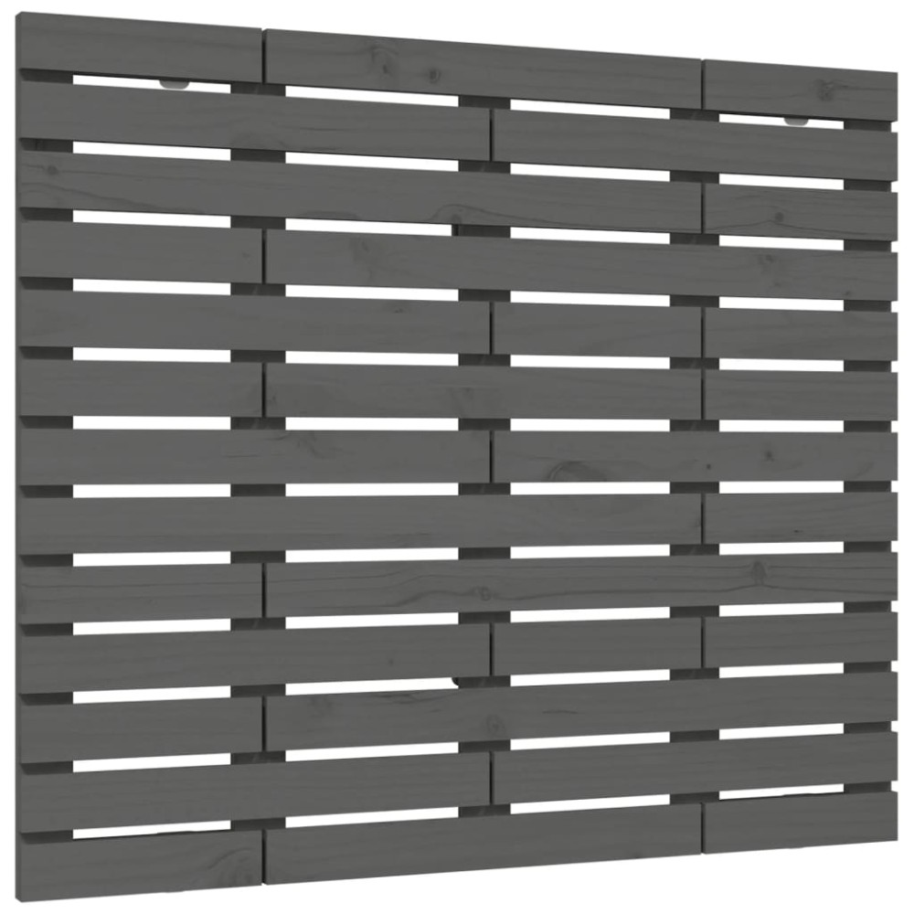 vidaXL Tăblie de pat pentru perete, gri, 146x3x91,5 cm, lemn masiv pin