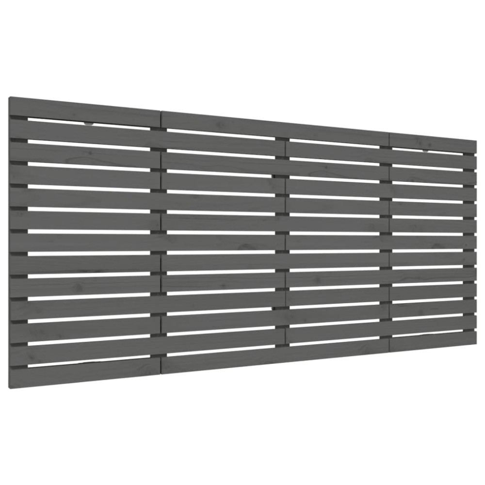 vidaXL Tăblie de pat pentru perete, gri, 156x3x91,5 cm, lemn masiv pin