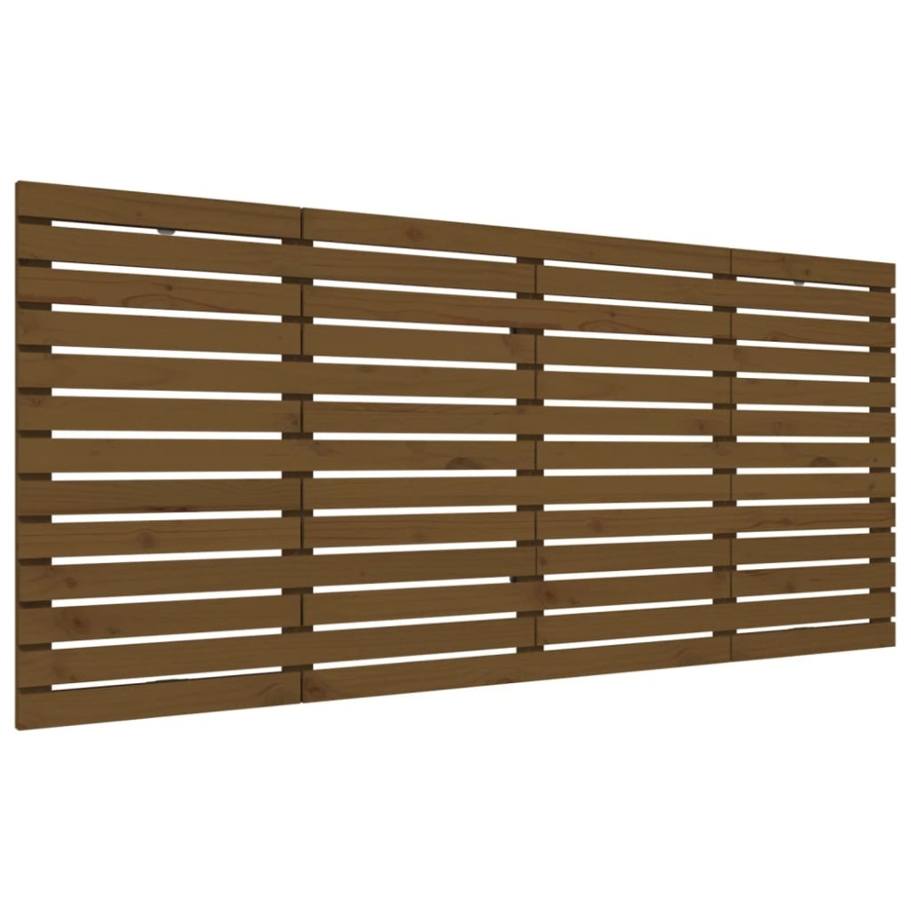 vidaXL Tăblie de pat pentru perete, maro miere, 156x3x91,5 cm lemn pin