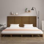 vidaXL Tăblie de pat pentru perete, maro miere, 156x3x91,5 cm lemn pin