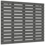 vidaXL Tăblie de pat pentru perete, gri, 81x3x91,5 cm, lemn masiv pin