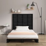 vidaXL Tăblie de pat pentru perete, negru 141x3x91,5 cm lemn masiv pin vidaXL Tăblie de pat pentru perete, negru 141x3x91,5 cm lemn masiv pin
