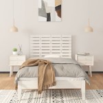 vidaXL Tăblie de pat pentru perete, alb, 106x3x80 cm, lemn masiv pin