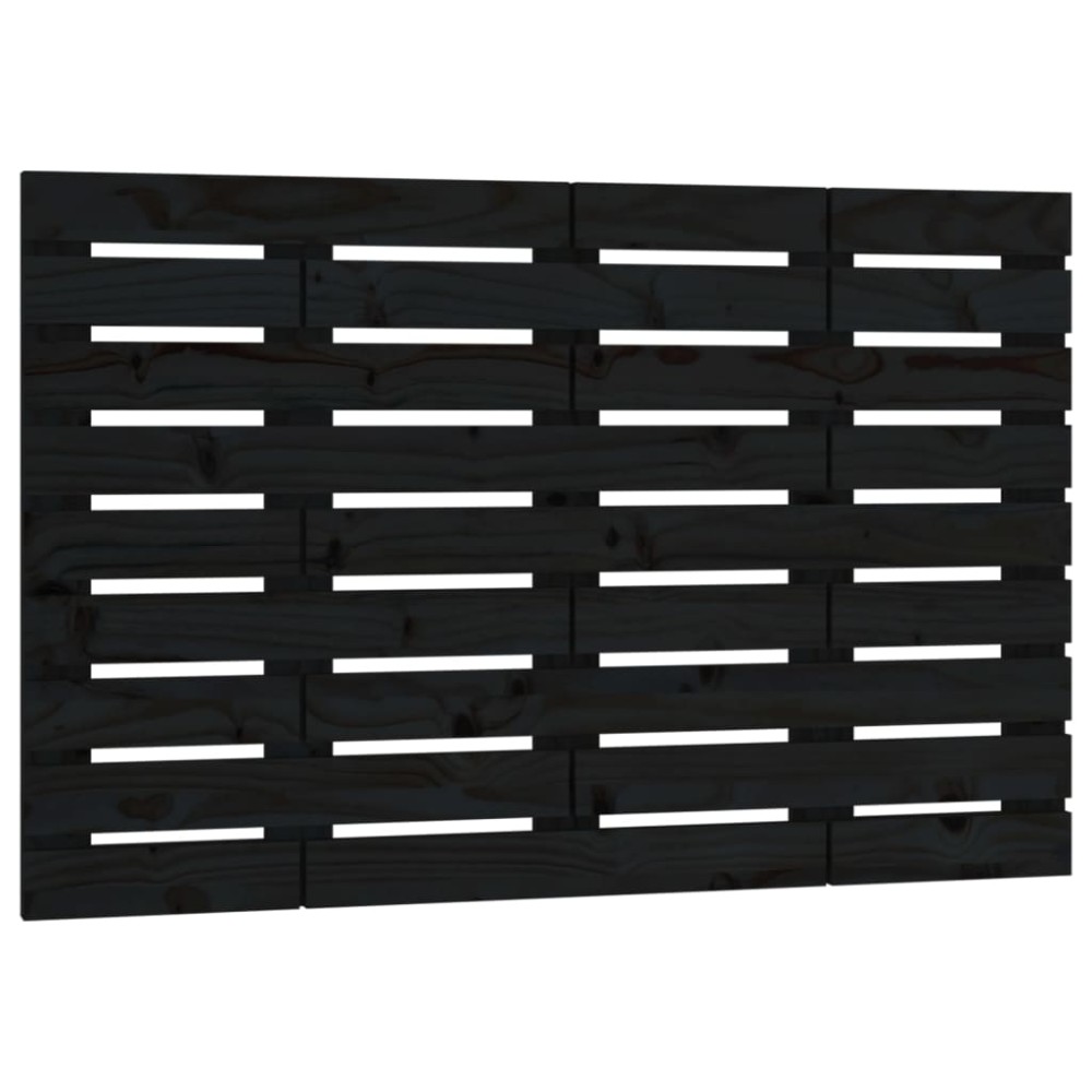 vidaXL Tăblie de pat pentru perete, negru, 106x3x63 cm, lemn masiv pin