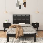 vidaXL Tăblie de pat pentru perete, negru, 106x3x63 cm, lemn masiv pin vidaXL Tăblie de pat pentru perete, negru, 106x3x63 cm, lemn masiv pin