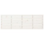 vidaXL Tăblie de pat pentru perete, alb, 206x3x63 cm, lemn masiv pin