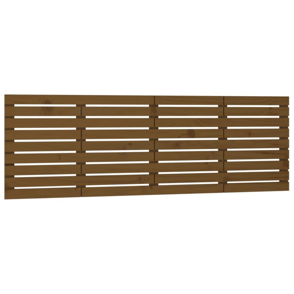 vidaXL Tăblie de pat pentru perete, maro miere, 206x3x63 cm, lemn pin