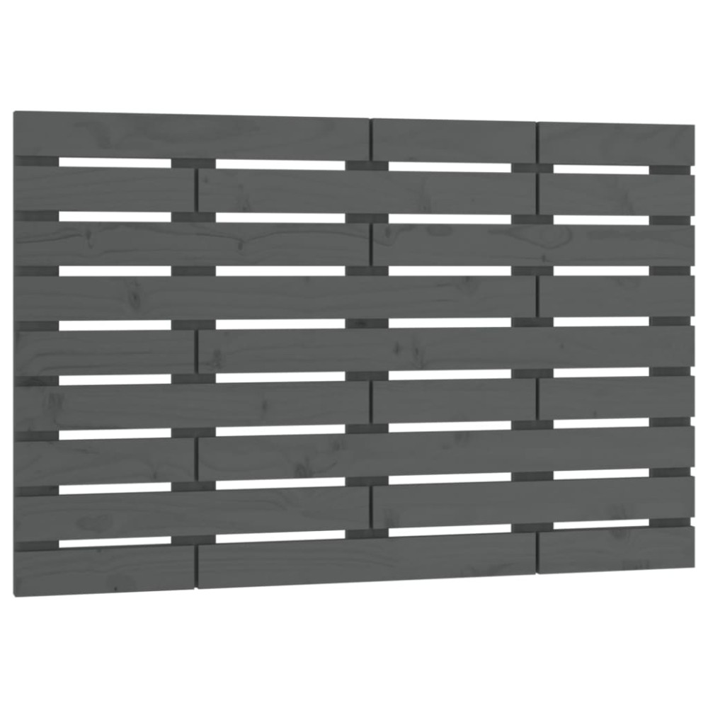 vidaXL Tăblie de pat pentru perete, gri, 96x3x63 cm, lemn masiv pin