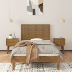 vidaXL Tăblie de pat pentru perete, maro miere, 96x3x63 cm, lemn pin vidaXL Tăblie de pat pentru perete, maro miere, 96x3x63 cm, lemn pin
