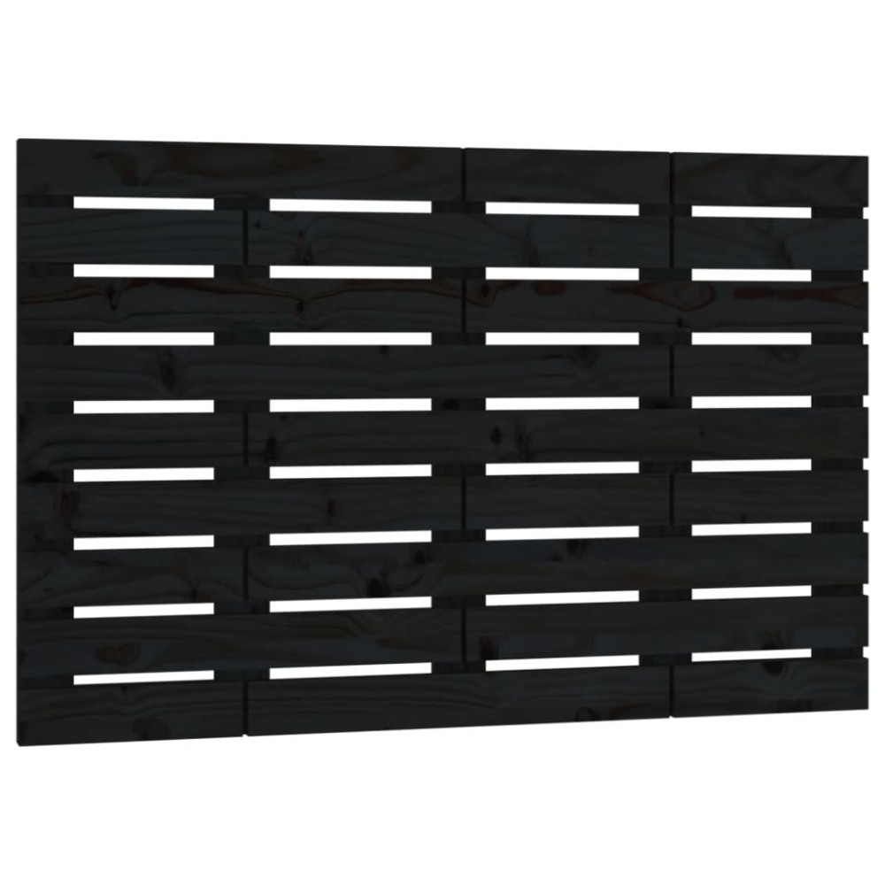 vidaXL Tăblie de pat pentru perete, negru, 96x3x63 cm, lemn masiv pin