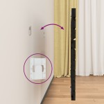 vidaXL Tăblie de pat pentru perete, negru, 96x3x63 cm, lemn masiv pin