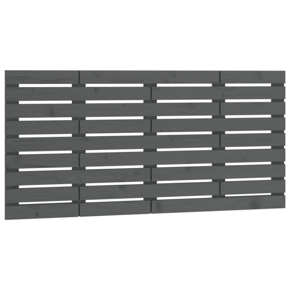 vidaXL Tăblie de pat pentru perete, gri, 126x3x63 cm, lemn masiv pin