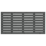 vidaXL Tăblie de pat pentru perete, gri, 126x3x63 cm, lemn masiv pin