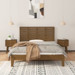 vidaXL Tăblie de pat pentru perete, maro miere, 156x3x63 cm, lemn pin vidaXL Tăblie de pat pentru perete, maro miere, 156x3x63 cm, lemn pin