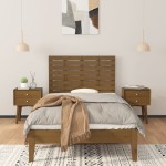 vidaXL Tăblie de pat pentru perete, maro miere, 81x3x63 cm, lemn pin vidaXL Tăblie de pat pentru perete, maro miere, 81x3x63 cm, lemn pin