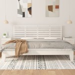 vidaXL Tăblie de pat pentru perete, alb, 166x3x63 cm, lemn masiv pin