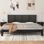 vidaXL Tăblie de pat pentru perete, negru, 166x3x63 cm, lemn masiv pin vidaXL Tăblie de pat pentru perete, negru, 166x3x63 cm, lemn masiv pin
