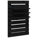 vidaXL Rafturi noptiere de perete, 2 buc., negru, lemn masiv de pin vidaXL Rafturi noptiere de perete, 2 buc., negru, lemn masiv de pin