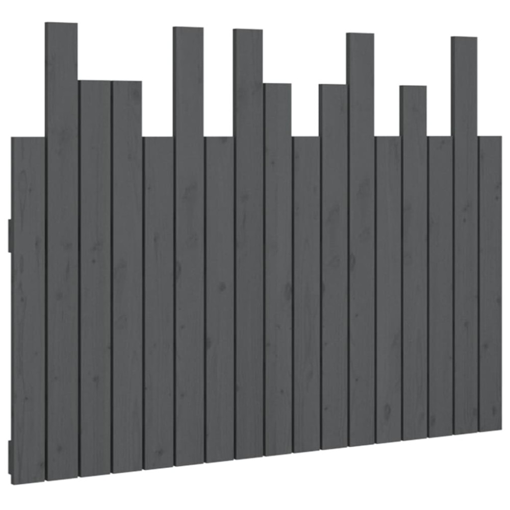 vidaXL Tăblie de pat pentru perete, gri, 108x3x80 cm, lemn masiv pin