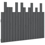 vidaXL Tăblie de pat pentru perete, gri, 108x3x80 cm, lemn masiv pin