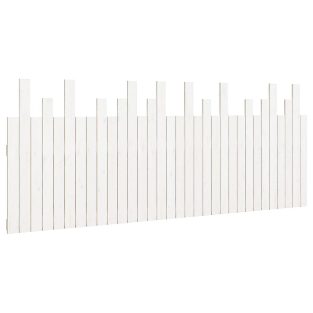 vidaXL Tăblie de pat pentru perete, alb, 204x3x80 cm, lemn masiv pin