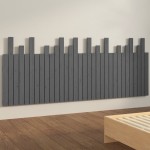 vidaXL Tăblie de pat pentru perete, gri, 204x3x80 cm, lemn masiv pin