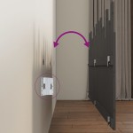 vidaXL Tăblie de pat pentru perete, gri, 204x3x80 cm, lemn masiv pin