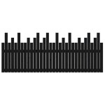 vidaXL Tăblie de pat pentru perete, negru, 204x3x80 cm, lemn masiv pin