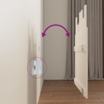 vidaXL Tăblie de pat pentru perete, alb, 95,5x3x80 cm, lemn masiv pin