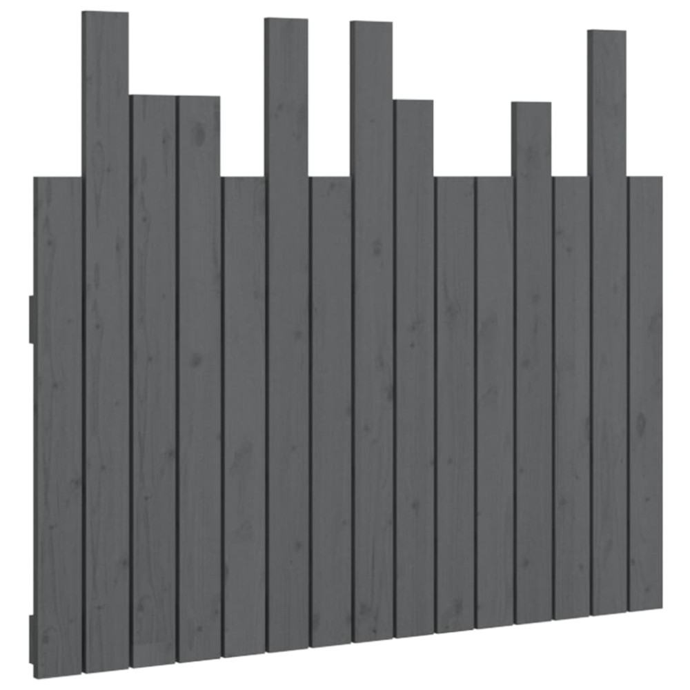 vidaXL Tăblie de pat pentru perete, gri, 95,5x3x80 cm, lemn masiv pin