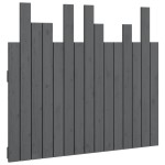 vidaXL Tăblie de pat pentru perete, gri, 95,5x3x80 cm, lemn masiv pin