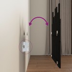 vidaXL Tăblie de pat pentru perete, negru, 95,5x3x80 cm lemn masiv pin