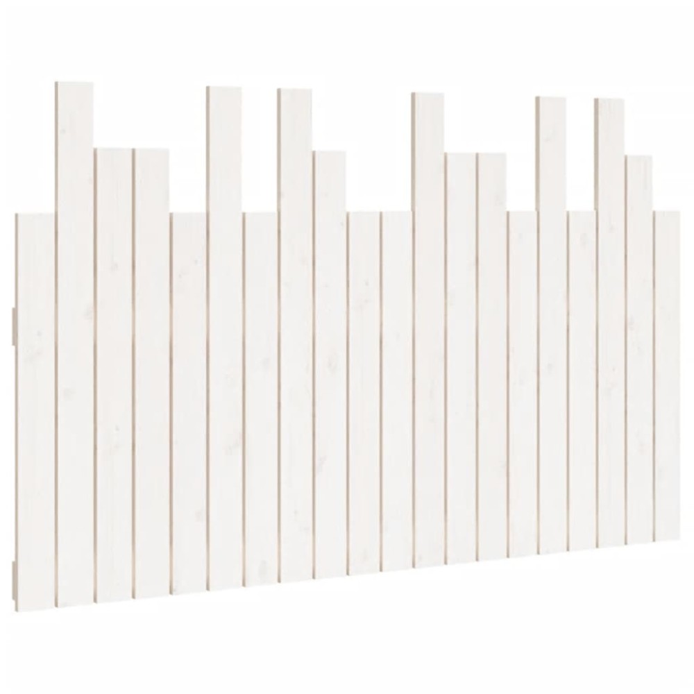 vidaXL Tăblie de pat pentru perete, alb, 127,5x3x80 cm, lemn masiv pin