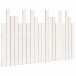 vidaXL Tăblie de pat pentru perete, alb, 127,5x3x80 cm, lemn masiv pin