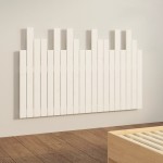 vidaXL Tăblie de pat pentru perete, alb, 127,5x3x80 cm, lemn masiv pin