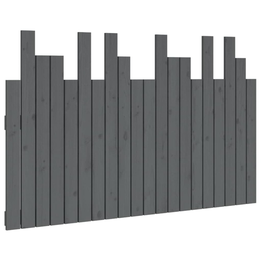 vidaXL Tăblie de pat pentru perete, gri, 127,5x3x80 cm, lemn masiv pin