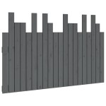 vidaXL Tăblie de pat pentru perete, gri, 127,5x3x80 cm, lemn masiv pin