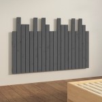 vidaXL Tăblie de pat pentru perete, gri, 127,5x3x80 cm, lemn masiv pin
