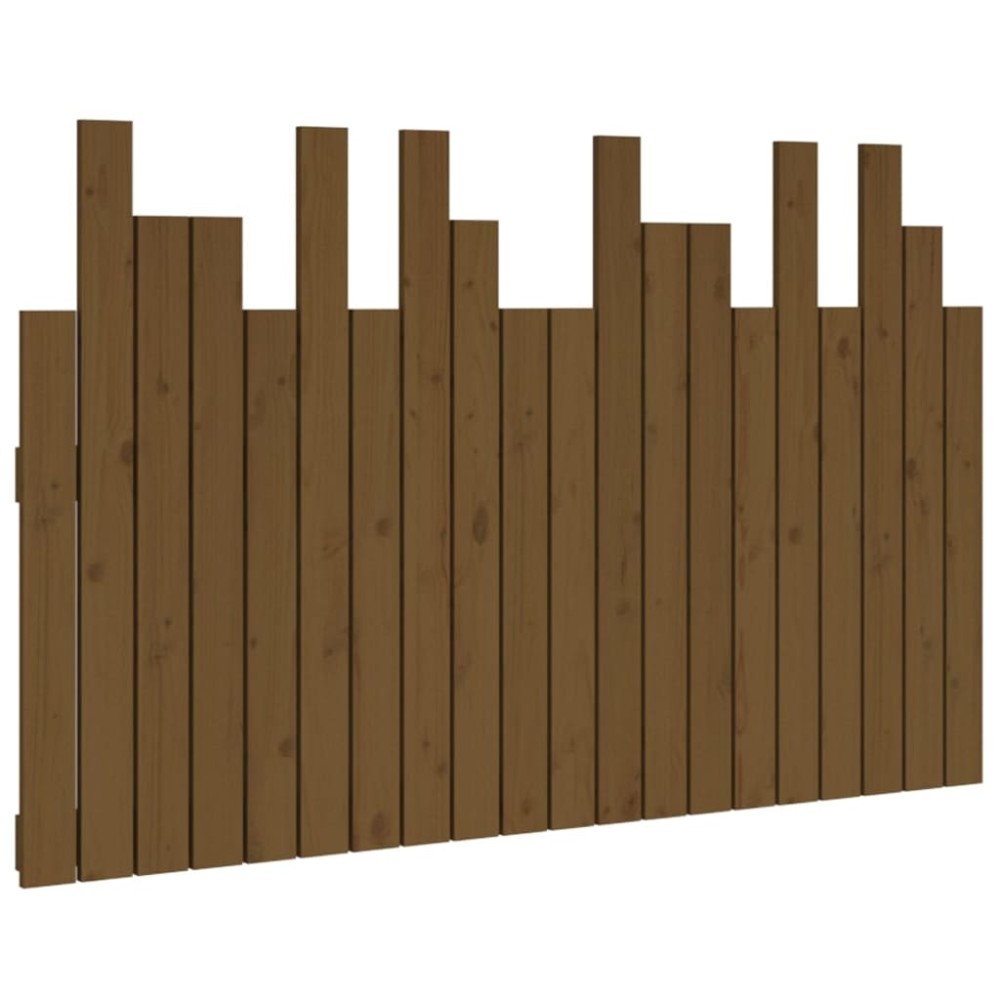vidaXL Tăblie de pat pentru perete, maro miere, 127,5x3x80 cm lemn pin