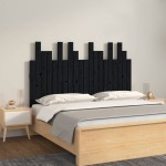 vidaXL Tăblie de pat pentru perete, negru 127,5x3x80 cm lemn masiv pin vidaXL Tăblie de pat pentru perete, negru 127,5x3x80 cm lemn masiv pin