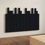vidaXL Tăblie de pat pentru perete, negru 127,5x3x80 cm lemn masiv pin vidaXL Tăblie de pat pentru perete, negru 127,5x3x80 cm lemn masiv pin