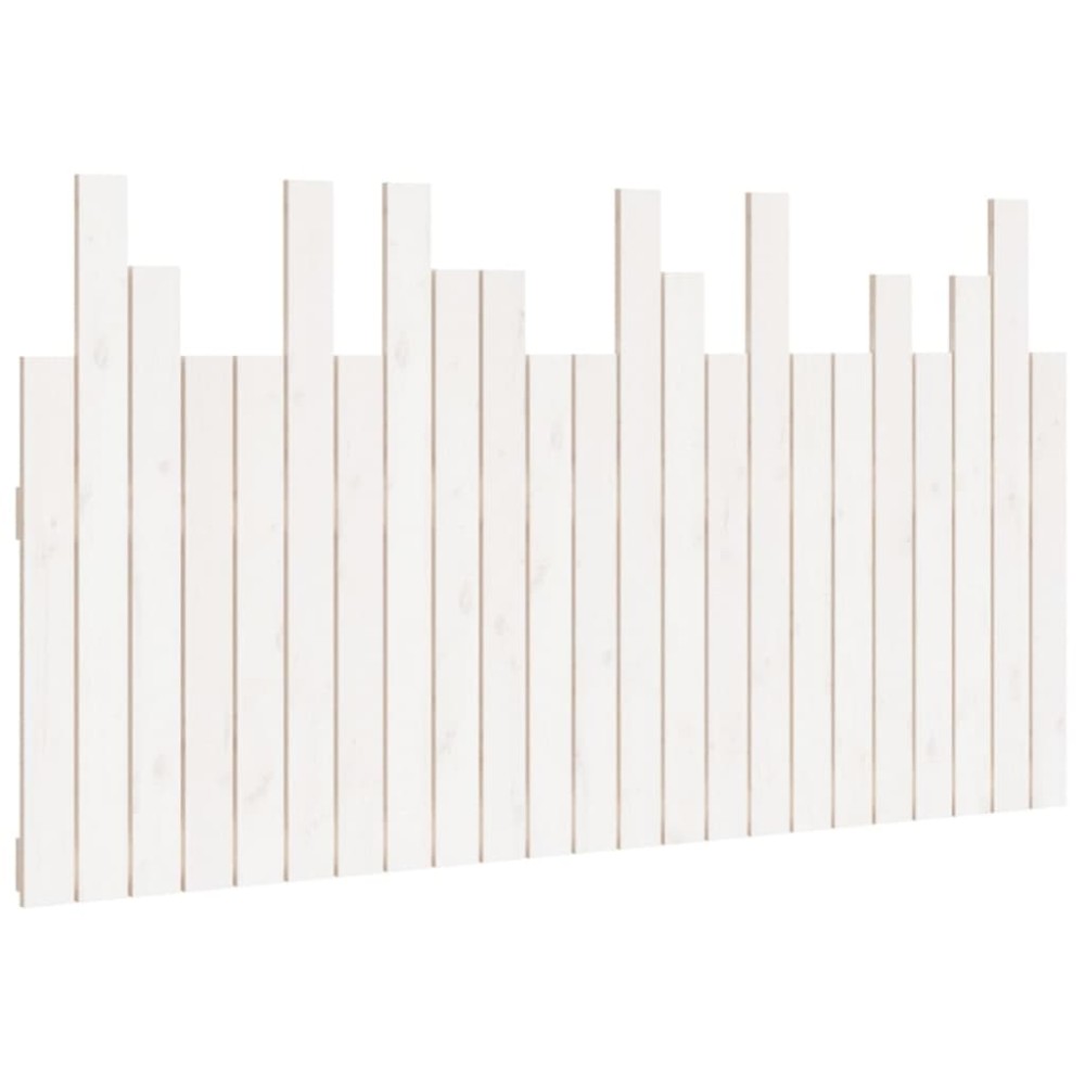 vidaXL Tăblie de pat pentru perete, alb, 146,5x3x80 cm, lemn masiv pin