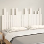 vidaXL Tăblie de pat pentru perete, alb, 146,5x3x80 cm, lemn masiv pin