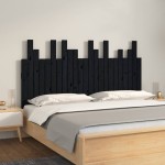 vidaXL Tăblie de pat pentru perete, negru 146,5x3x80 cm lemn masiv pin vidaXL Tăblie de pat pentru perete, negru 146,5x3x80 cm lemn masiv pin